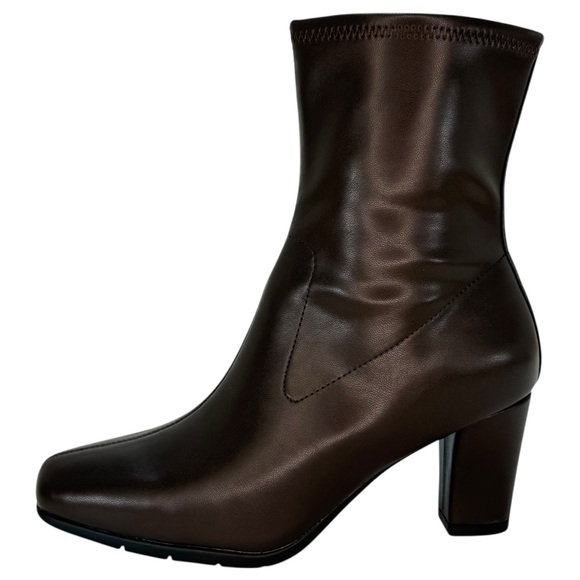 Aerosoles Cinnamon Brown Faux Leather Womens Ankle Boots Size 7.5W - Picture 3 of 13